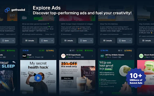 GetHookd.AI: I-save ang Ads sa Meta Library sa Isang Click - Screenshot 3