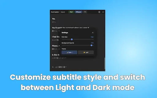 SonicCaption: Real-time Bilingual Subtitles sa Chrome – I-download - Screenshot 3