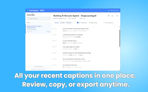 SonicCaption: Real-time Bilingual Subtitles sa Chrome – I-download - Screenshot 4